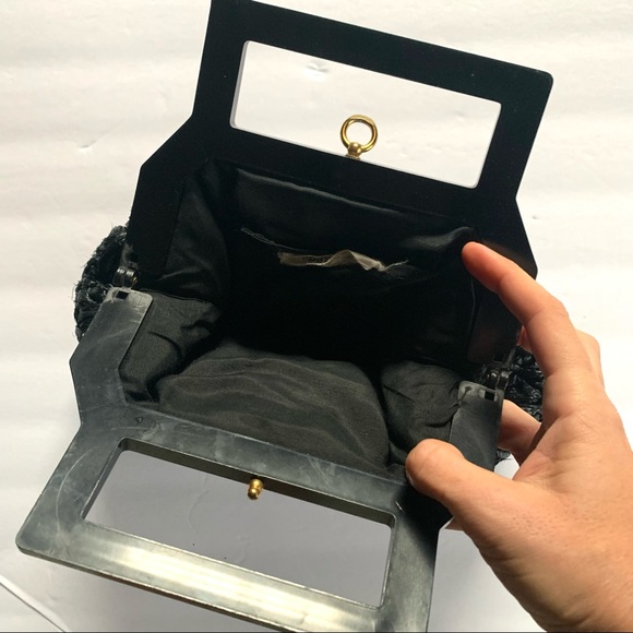 Vintage MARCUS BROS Straw Frame Bag Clutch - Picture 4 of 6